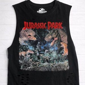 Jurassic world women distressed tank size small